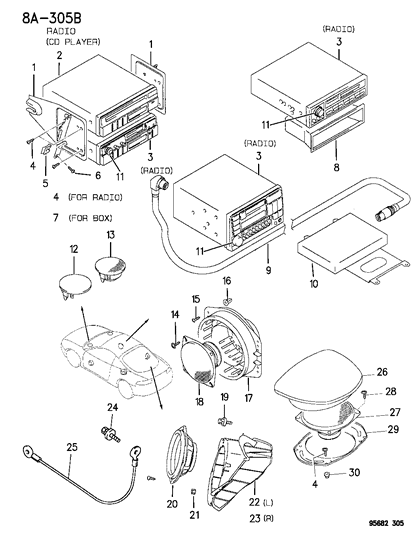 1996 Chrysler Sebring Radio & Speakers Diagram