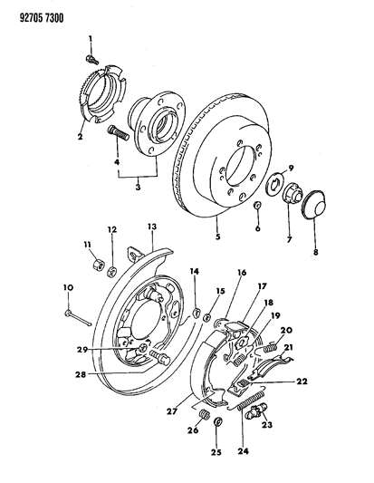 1994 Dodge Stealth Rear, Brake Disc Diagram