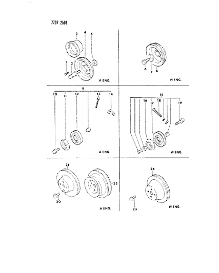 1988 Dodge Ram 50 Drive Pulleys Diagram