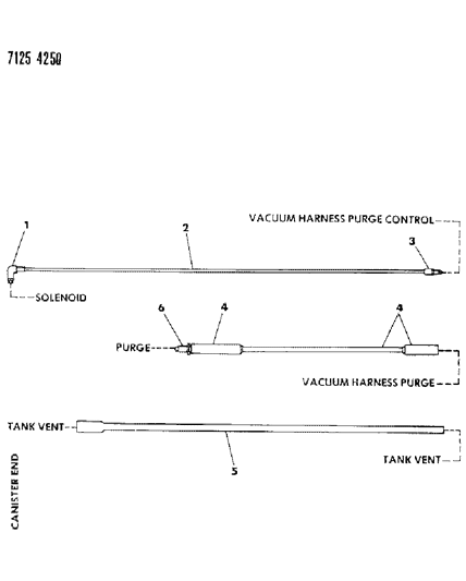 1987 Dodge Grand Caravan Vapor Canister Hose Harness Diagram 4