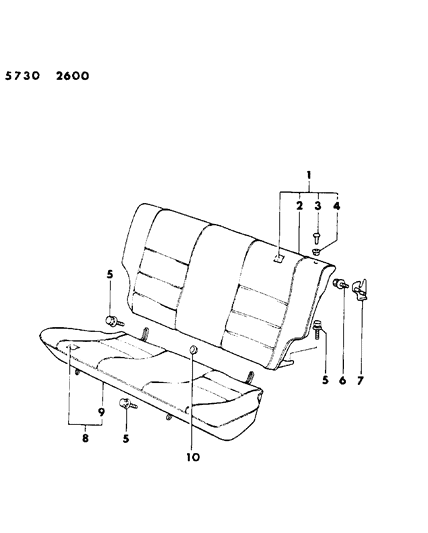 1986 Dodge Colt Rear Seat Diagram 1