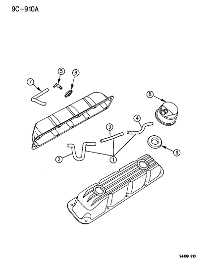 1996 Jeep Grand Cherokee GROMMET-CRANKCASE Vent Diagram for 53030017