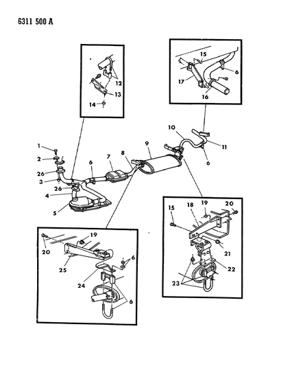 1987 Dodge D350 Exhaust System Diagram 4