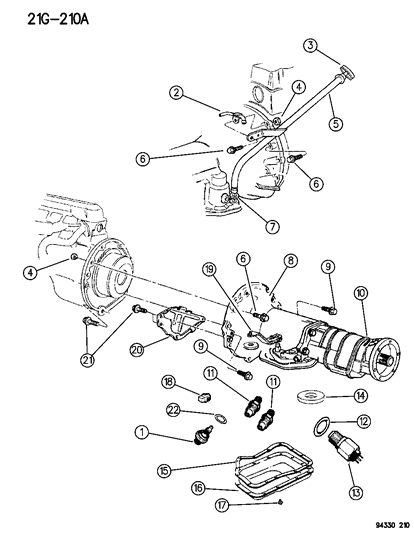 1996 Dodge Dakota Case Transmission Diagram for 52118176