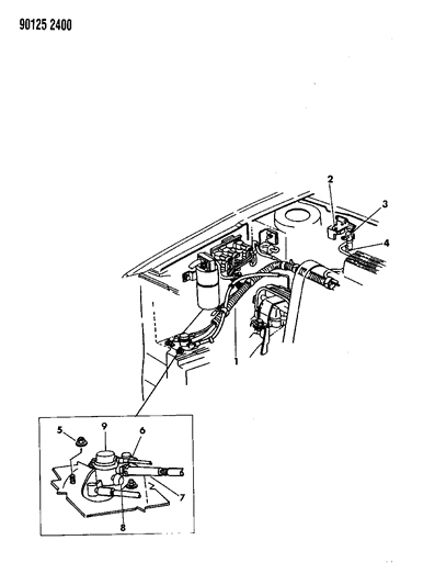 1990 Chrysler LeBaron GTC Vapor Canister Diagram 2