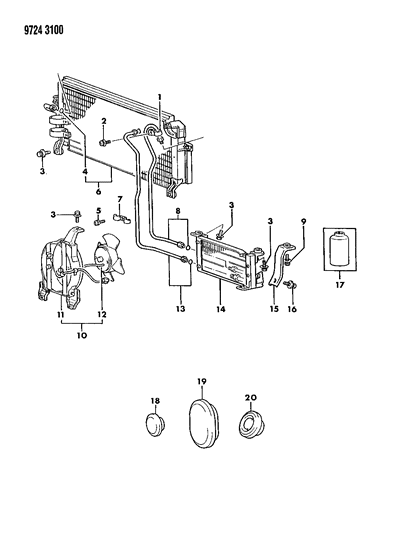 1989 Chrysler Conquest Condenser, Air Conditioner Diagram