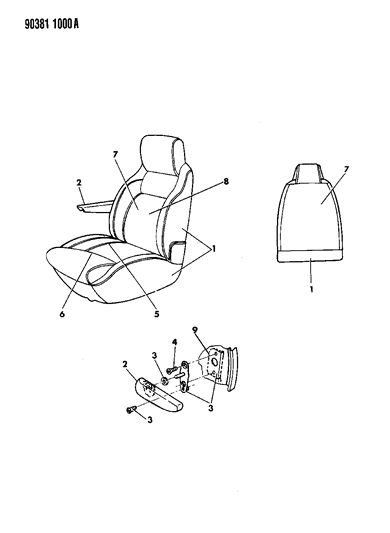 1993 Dodge Ramcharger Front Seat Diagram 3