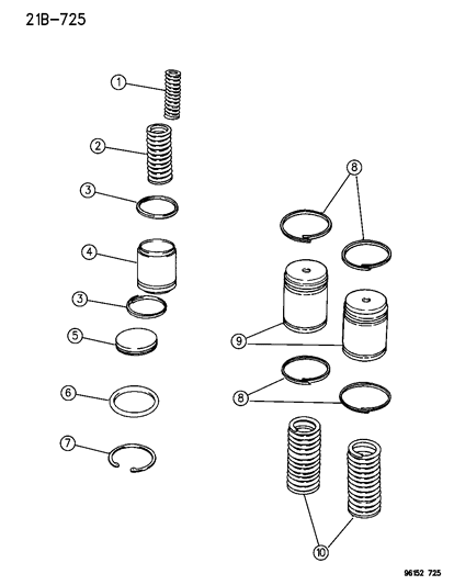 1996 Chrysler Town & Country Accumulator Piston & Spring Diagram