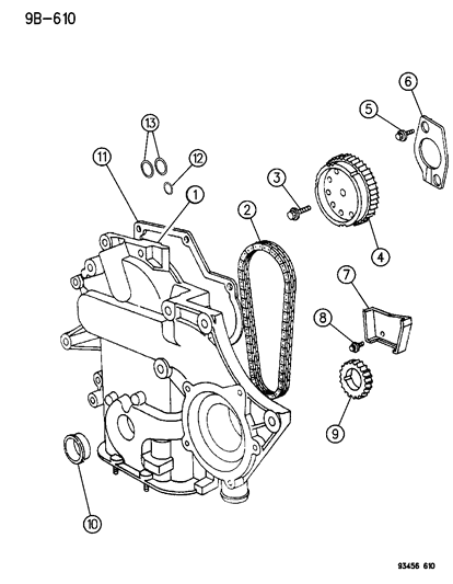 1994 Chrysler Concorde Timing Belt / Chain & Cover Diagram 1