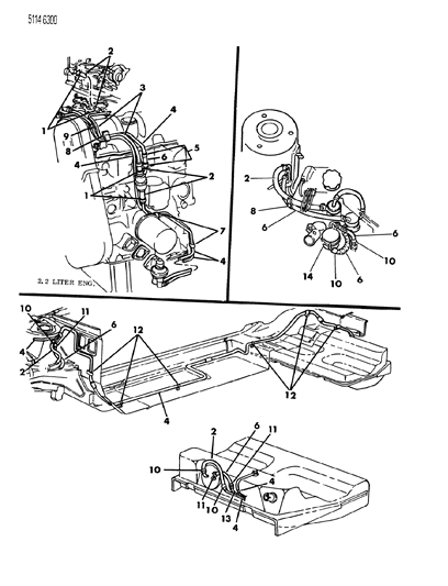 1985 Chrysler LeBaron Base Fuel Line Diagram 1