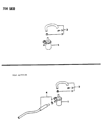 1987 Chrysler Town & Country Carburetor Fuel Filter & Related Parts Diagram 2