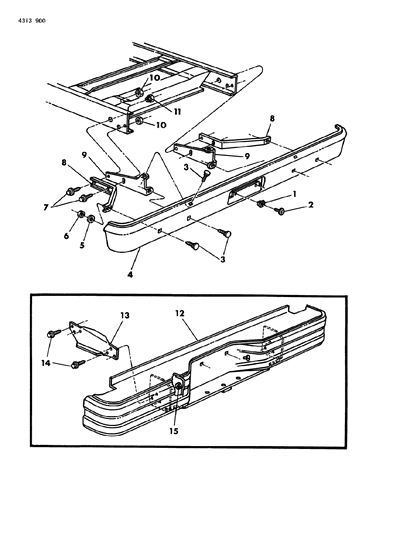 1984 Dodge Ramcharger Bumper Rear Diagram