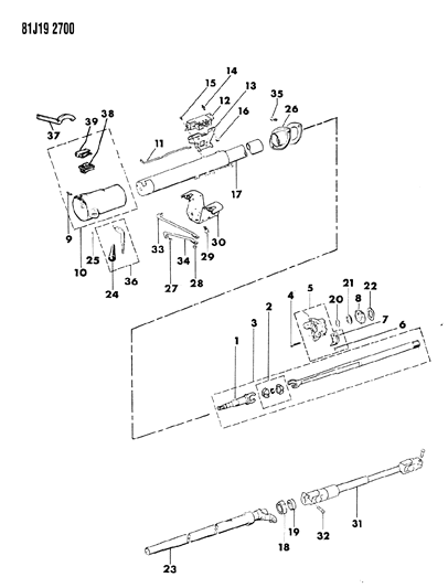 1986 Jeep Comanche Bracket Steering Column Diagram for 52001376