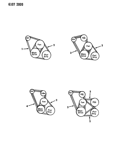 1986 Dodge 600 Belt Diagram for B0013481