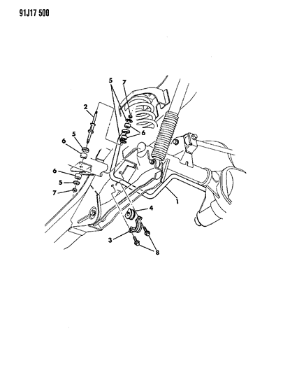 1993 Jeep Grand Wagoneer Stabilizer - Rear Diagram