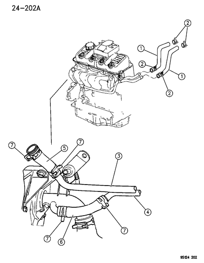 1995 Dodge Neon Plumbing - Heater Diagram