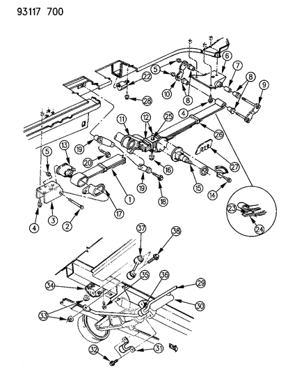 1993 Chrysler Town & Country Suspension - Rear Diagram 2