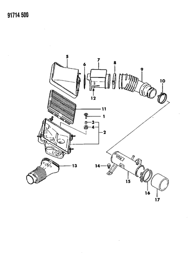 1991 Dodge Ram 50 Air Cleaner Diagram