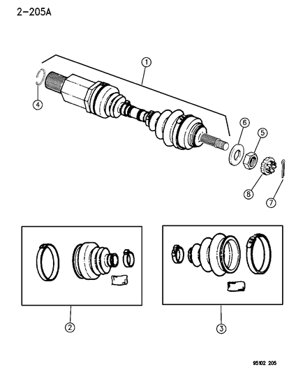 1995 Dodge Neon Shaft - Front Drive Diagram