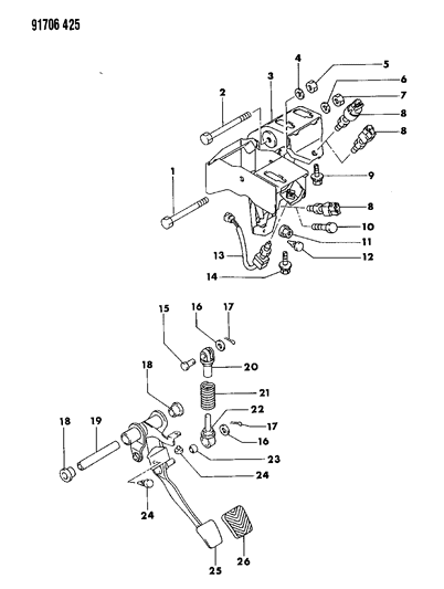 1991 Dodge Stealth Clutch Pedal Diagram 2