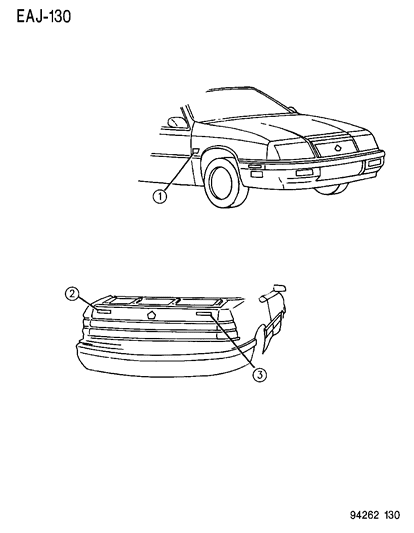 1995 Chrysler LeBaron NAMEPLATE Lx Diagram for 4546640