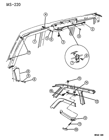 1995 Chrysler Town & Country FASTENER-Body&TRM Diagram for JC17MB7