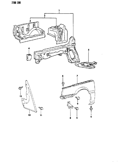 1988 Dodge Colt Fender Diagram