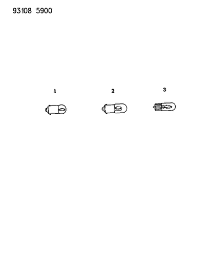 1993 Chrysler Imperial Bulb Cross Reference--Interior Lamps Diagram