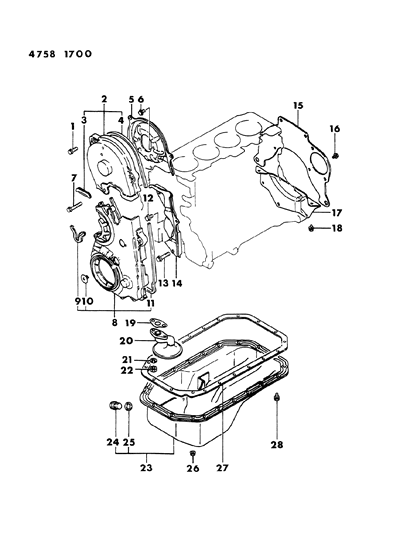 1984 Dodge Colt Bolt Diagram for MF140217