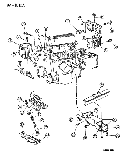 1994 Chrysler Town & Country Engine Mounting Diagram 1