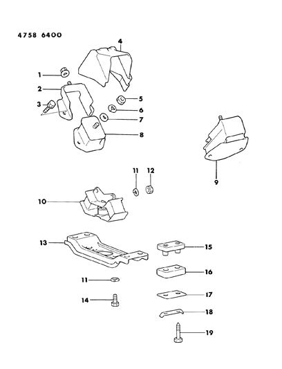 1984 Dodge Conquest Engine Mounts Diagram 2