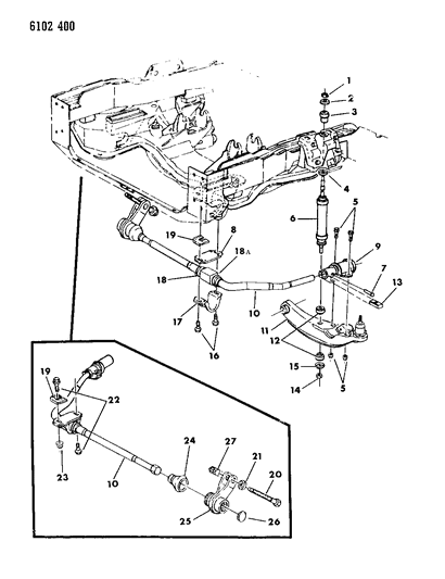 1986 Dodge Diplomat Suspension - Front Diagram