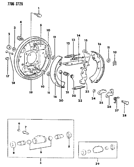 1988 Dodge Colt Pin-Rear Brake Diagram for MT191770