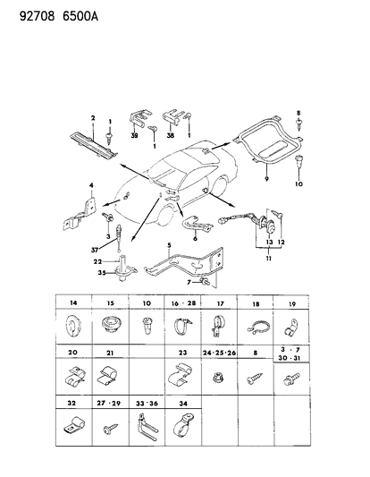 1994 Dodge Stealth Nut-Hexagon Diagram for MB286274