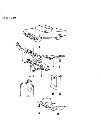 1985 Dodge Ram 50 Mud Guards - Protectors & Splash Shields Diagram