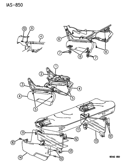 1995 Dodge Grand Caravan Risers - Seat Rear Diagram