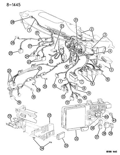 1995 Dodge Stratus Wiring - Instrument Panel Diagram