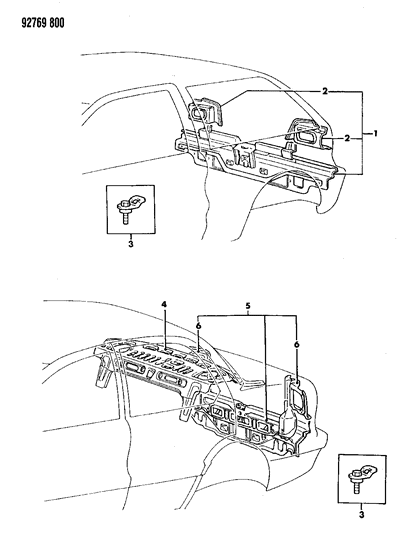 1992 Dodge Colt Panel - Lower Deck Diagram