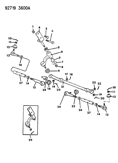 1992 Dodge Ram 50 Linkage, Steering Diagram 2