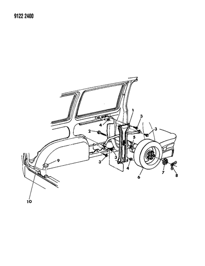 1989 Dodge Grand Caravan Spare Tire Stowage Diagram 2