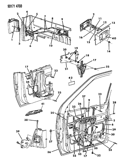 1990 Dodge Caravan Window Regulator Motor Diagram for R4467360