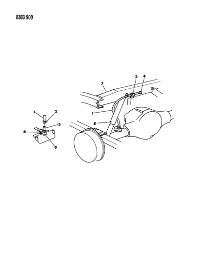 1989 Dodge W250 Vent, Axle Rear Diagram