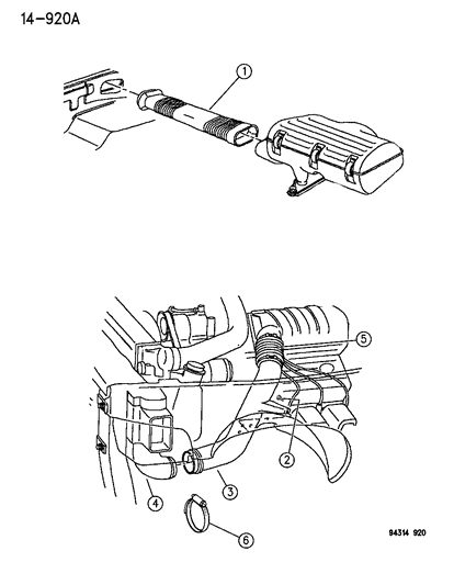 1996 Dodge Ram 3500 Air Intake System Diagram