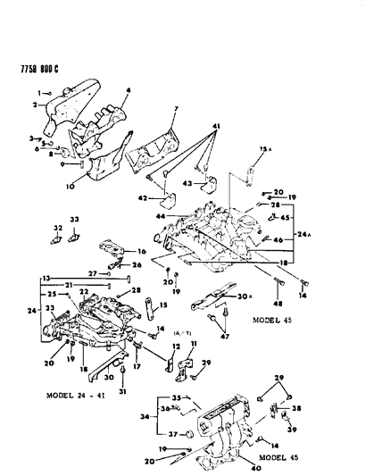 1988 Chrysler Conquest Manifold - Intake & Exhaust Diagram 1