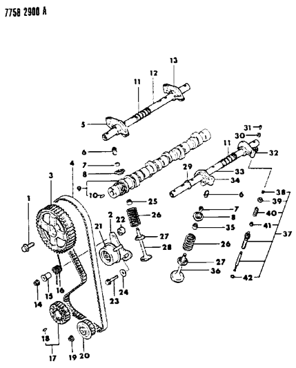 1988 Dodge Colt Camshaft & Valves Diagram 4