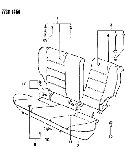 1988 Dodge Colt Rear Seat Diagram 1