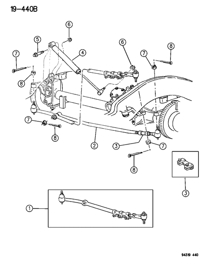 1994 Dodge Ram 1500 Linkage, Steering Diagram 2