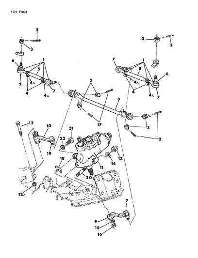 1984 Chrysler Fifth Avenue Tie Rods & Linkage, Steering Gear Diagram