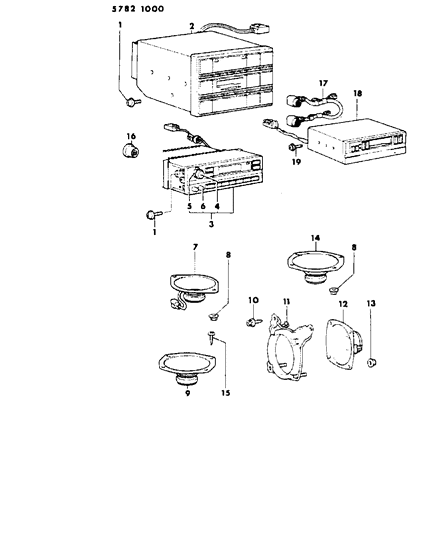 1986 Dodge Conquest Radio & Speakers Diagram