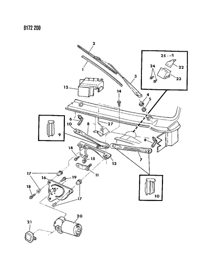 1988 Dodge Omni Windshield Wiper System Diagram